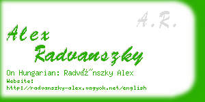 alex radvanszky business card